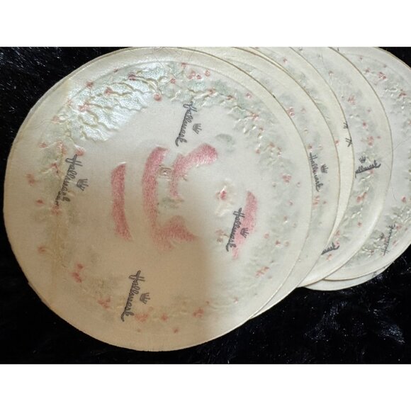 Vintage Hallmark Christmas Coasters With Poinsettia & Santa Designs Total of 12 - Picture 3 of 5